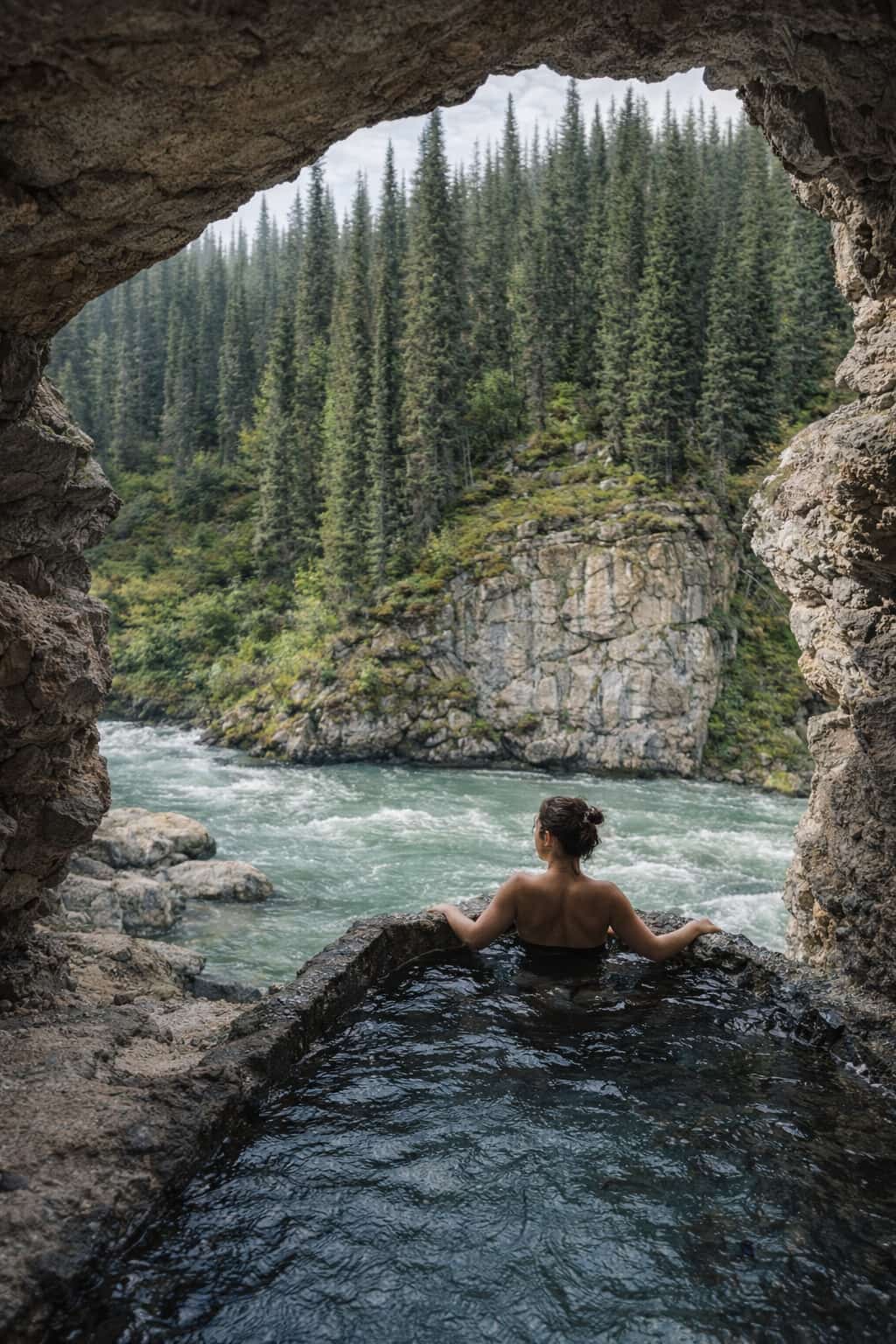 Steam and mountains in Altyn-Arashan