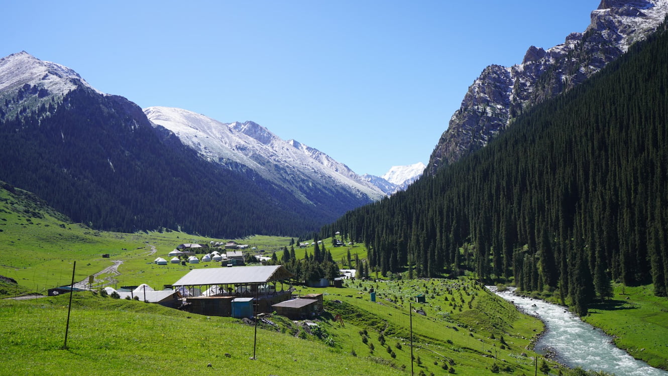 Altyn Arashan landscape in Kyrgyzstan