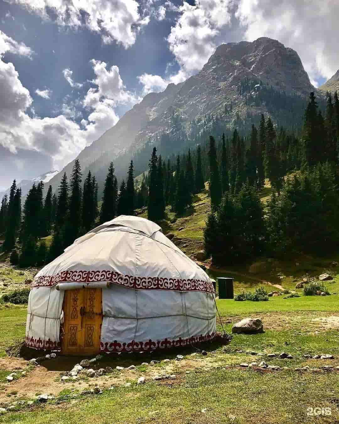 Sleeping inside a yurt