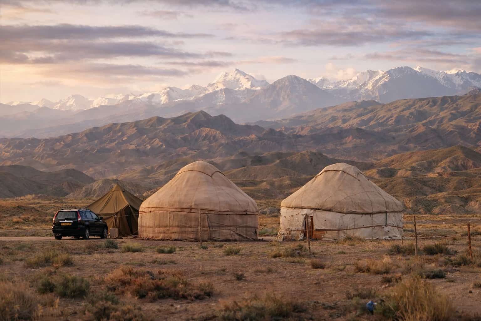 Yurt camp near Dead Lake